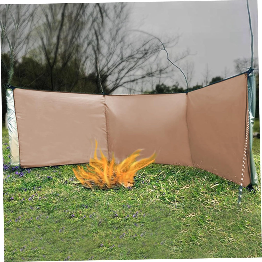 Windjacke aus Oxford-Stoff mit Bodennägeln, Camping-Sichtschutz und Sonnenblocker/98 x 28 Zoll