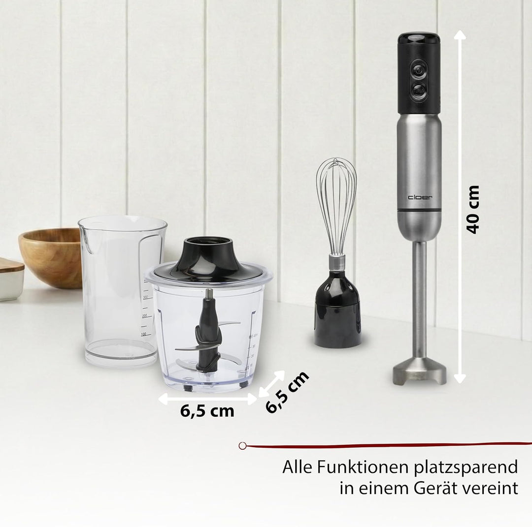 Cloer SB3010 Stabmixer 4-in-1 Pürierstab Zerkleinerer Schneebesen