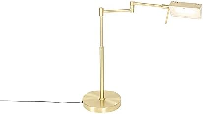 QAZQA - Modern Design Tischleuchte I Tischlampe I Lampe I Leuchte Gold I Messing inkl. LED mit Touch