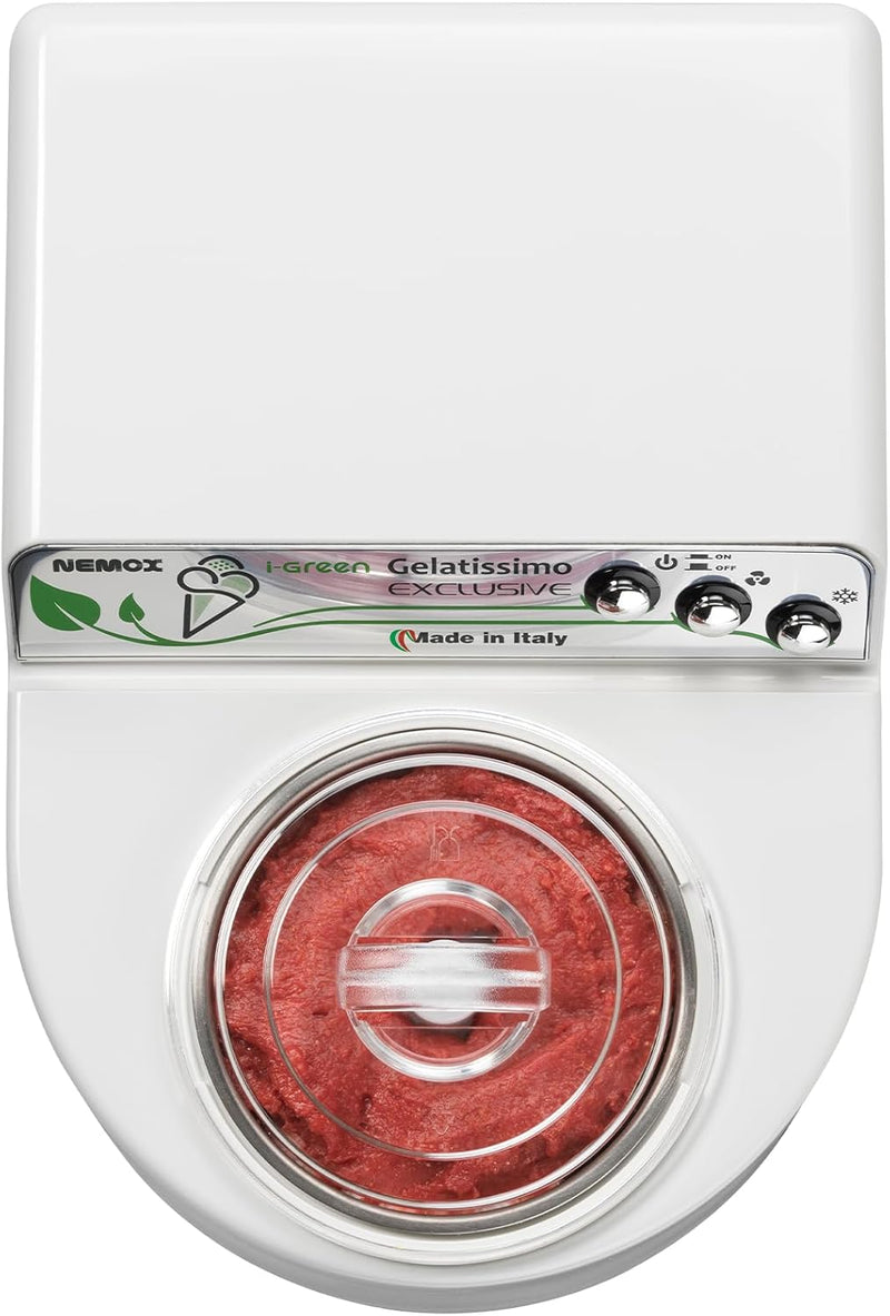 Nemox – GELATISSIMO Exclusive i-green – WEISS – bis zu 1 kg Eis, gefrorener Joghurt, Sorbets, Granit
