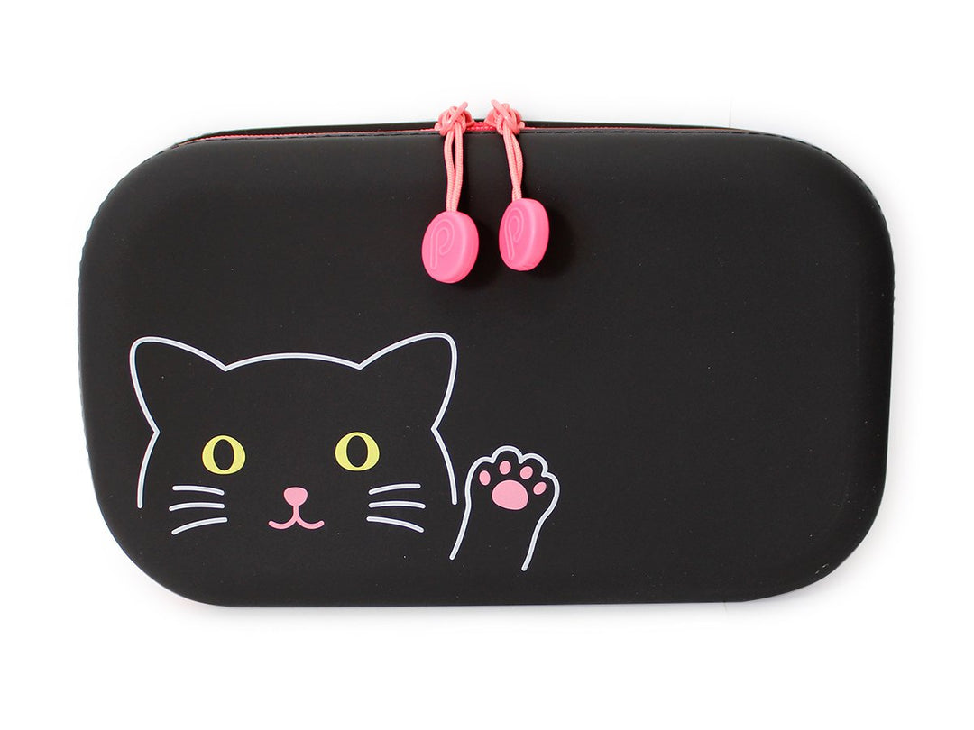 Punilabo Lihit Lab Verschluss Tasche a7716–3 Kuroneko Schwarze Katze Large: 7.5\" × 1.5 inches, Schw
