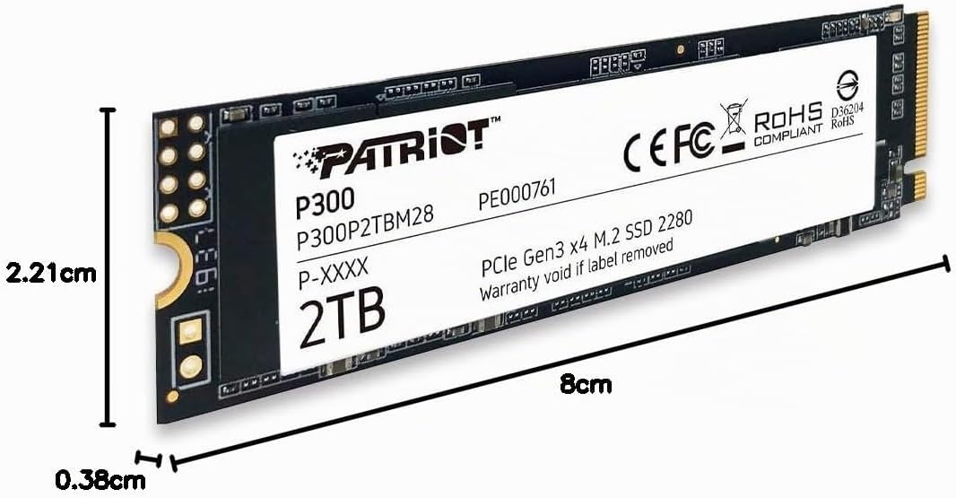 Patriot P300 M.2 PCIe Gen 3x4 2 TB SSD 2 TB Single