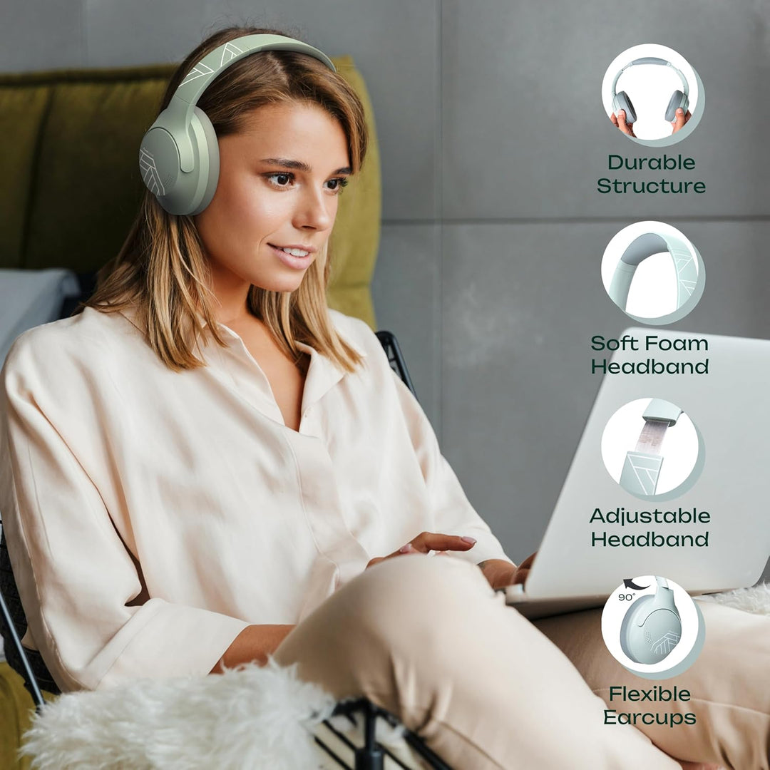 PowerLocus Bluetooth Kopfhörer Over Ear, 50 Std Spielzeit, 4 EQ-Modi, Kopfhörer Kabellos Faltbarer m
