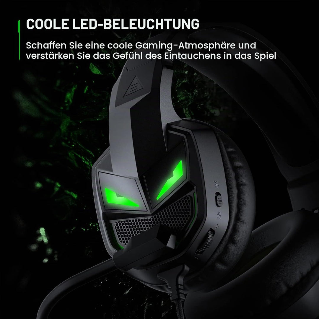 EKSA Fenrir Gaming Headset, Headset mit Mikrofon für PS4 PS5 Xbox one PC Mac Laptop, 3D Surround Sou