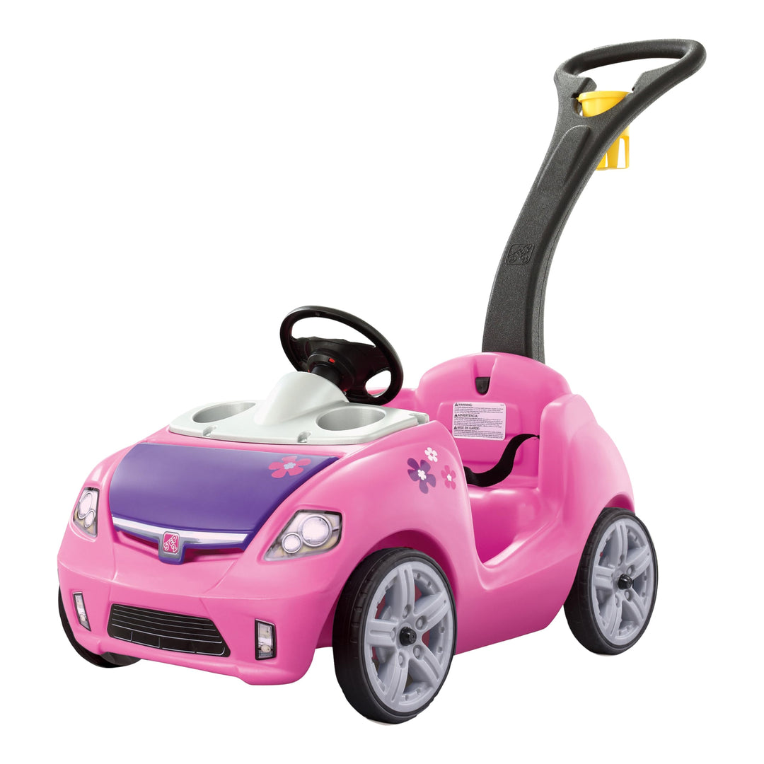 Step2 Whisper Ride Kinderauto/Rutscher in Rosa | Spielzeug Auto mit Schiebestange | Kinderfahrzeug/R