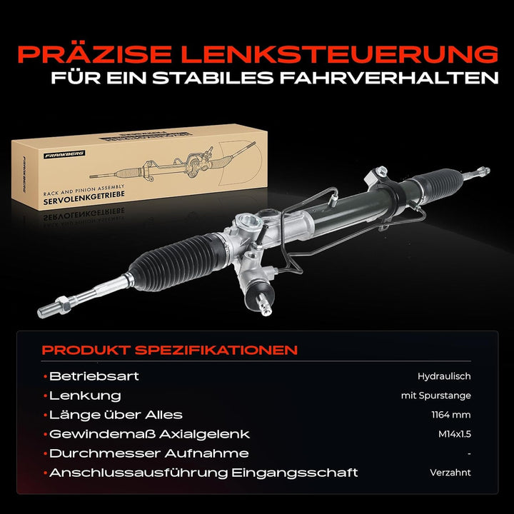 Frankberg Lenkgetriebe Servolenkgetriebe Hydraulisch für Linkslenker Kompatibel mit NP300 Navara D40