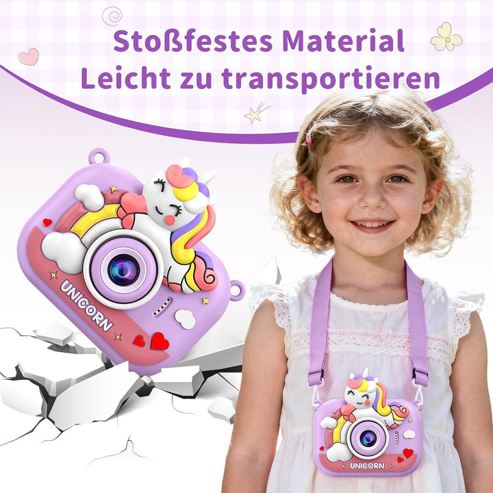 Kinderkamera, 1080P Kinder Kamera mit 2,0" Bildschirm & 32GB-Karte, Digitalkamera Kinder & Selfie-Vi