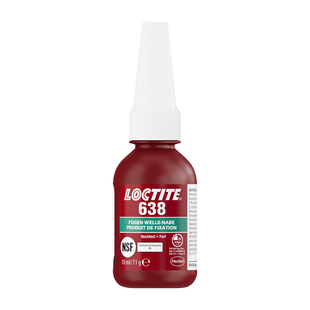 LOCTITE 638, hochfester Kleber für Welle-Nabe-Verbindungen, universell einsetzbarer Flüssigkleber fü