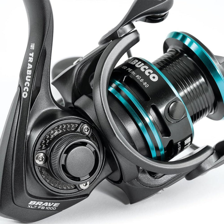 Angelrolle Trabucco Brave FB – mikrometrische Frontbremse, 6 + 1 Edelstahllager – Grössen 2000/3000/
