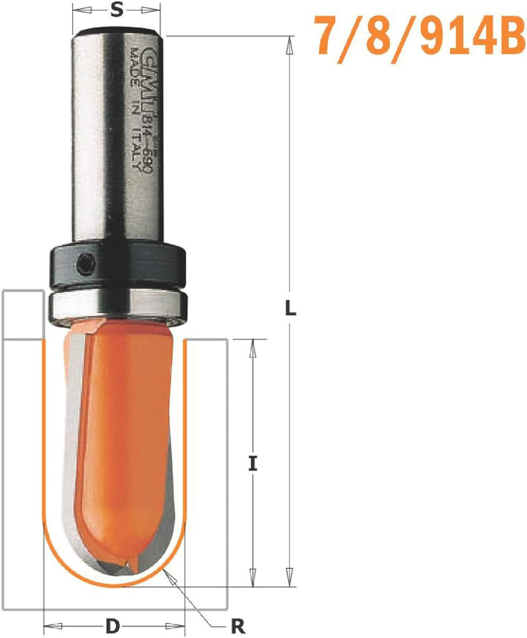 CMT Orange Tools 914.690.11 – Erdbeere Radio konvex HM S 12 D 19 R 9.5