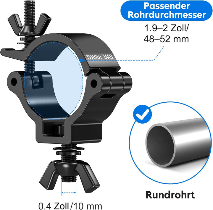 4 Stück Traversen Klammern 48-52mm Truss O Clamp Half Coupler Trussaufnehmer Aluminiumlegierung Trus