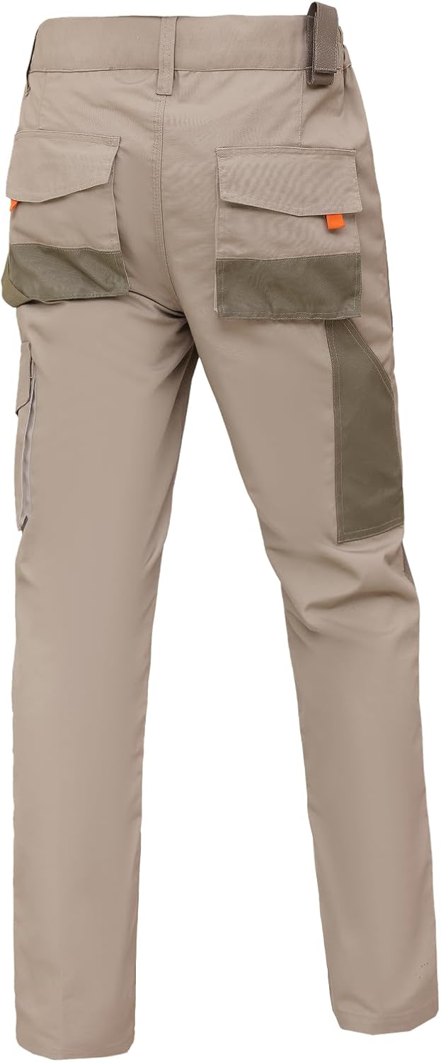 WORK IDEA Herren-Arbeitshose mit Oxford-Knietaschen, strapazierfähigem Canvas M Beige, M Beige