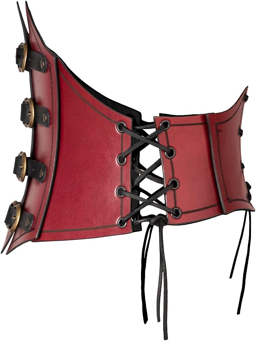 Andracor – Steampunk Corsage Renaissance – Unterbrust Ledermieder mit Zierschnallen und Korsett Opti