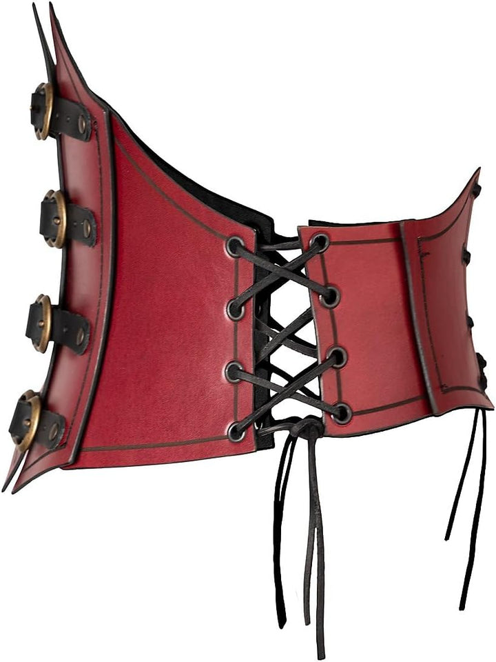 Andracor – Steampunk Corsage Renaissance – Unterbrust Ledermieder mit Zierschnallen und Korsett Opti