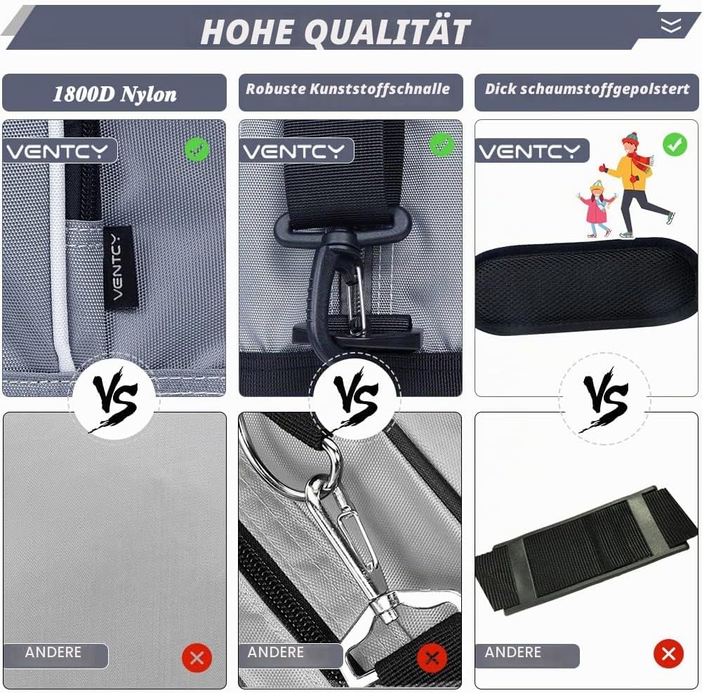 VENTCY Inliner Tasche, Skischuhtasche Kinder, Rollschuhe Tasche, Tasche für Inliner, Eislauf Inliner