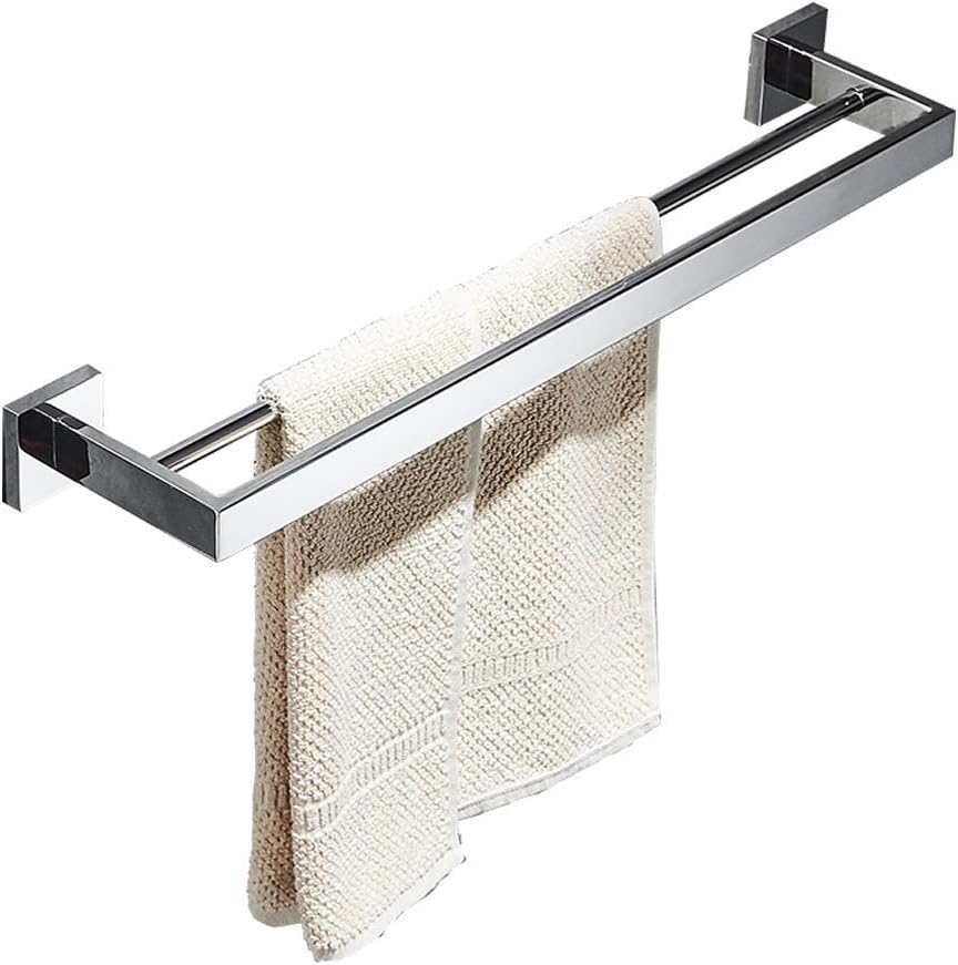 Handtuchstange Doppelt, 60 cm Badezimmer Handtuchhalter aus Edelstahl, Chrom Polierter Chrom (Doppel