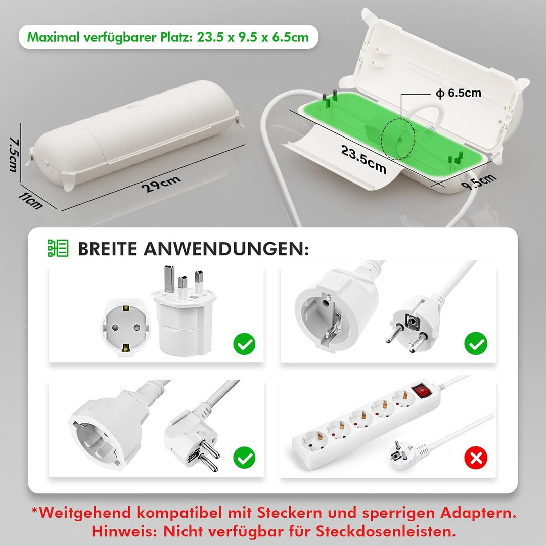 2er-Pack RESTMO Outdoor IP44 wasserdichter Safe Box (290 x 110 x 75 mm), wetterbeständige Grosse Sch