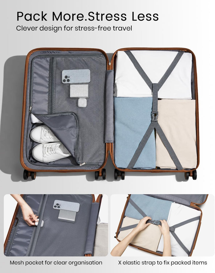 KONO 75cm Koffer XL Gross Hartschale Trolley Rollkoffer Reisekoffer mit 4 Rollen 75x47x29cm (Koffer
