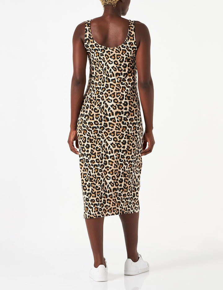 ONLY Damen Mlsanni S/L Midi Dress 2-p A. S Black/Pack:leo, S Black/Pack:leo