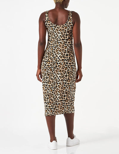 ONLY Damen Mlsanni S/L Midi Dress 2-p A. S Black/Pack:leo, S Black/Pack:leo