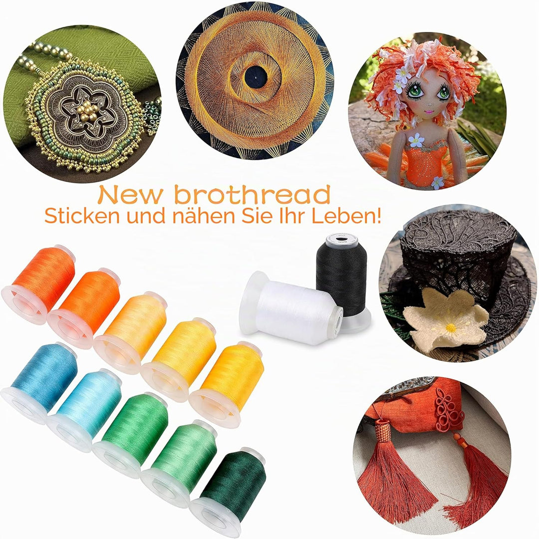 New brothread 80 Spulen Neue Janome Farben Polyester Maschinen Stickgarn