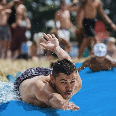 Offizielle XXXXXL Riesige Maxi Wasserrutschmatte | 20 Meter Wasserrutsche | Bauch Rutscher Premium Q