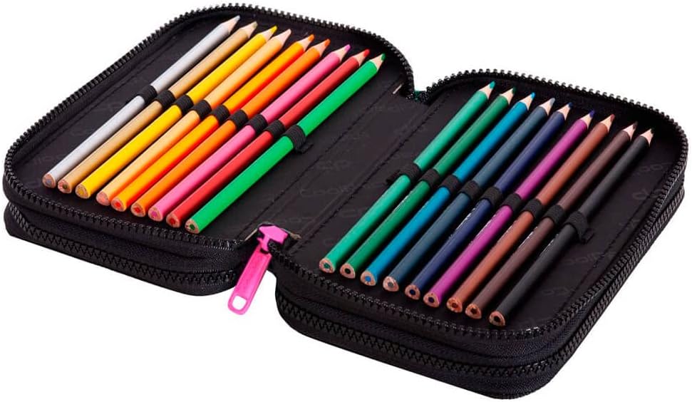 CoolPack Mäppchen Federtasche XXL 3-Fach Schulstiftetui, dreifaches Federmäppchen 44-teilig gefüllte