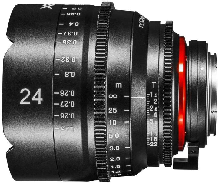 XEEN Cinema 24mm T1,5 Canon EF Vollformat Objektiv MF Cine Video Lens für hohe Auflösungen mit Follo