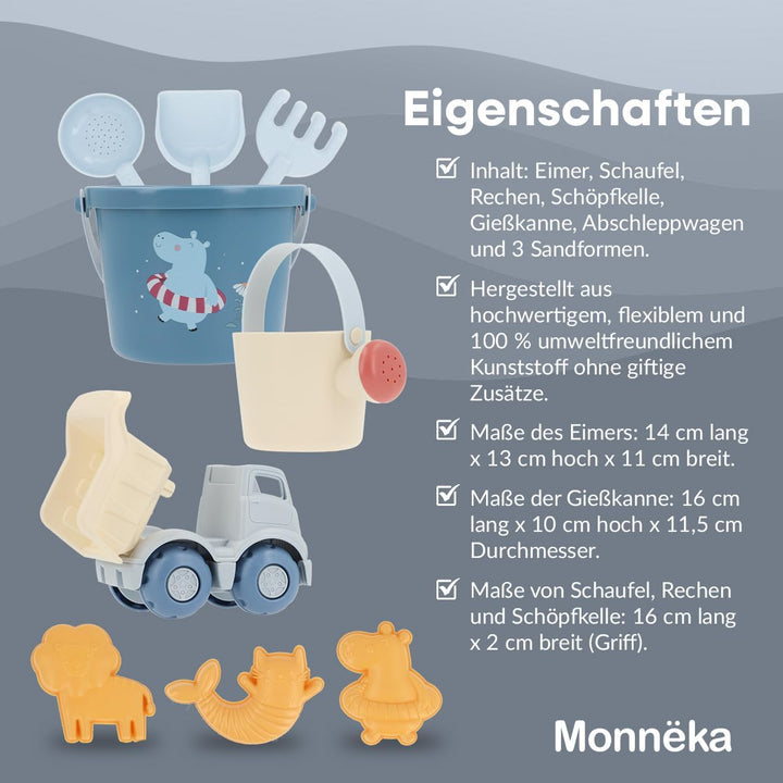 Strandspielzeug Set | Nachhaltiges Sandspielzeug | Enthält Verschiedene Teile | Leicht und tragbar f