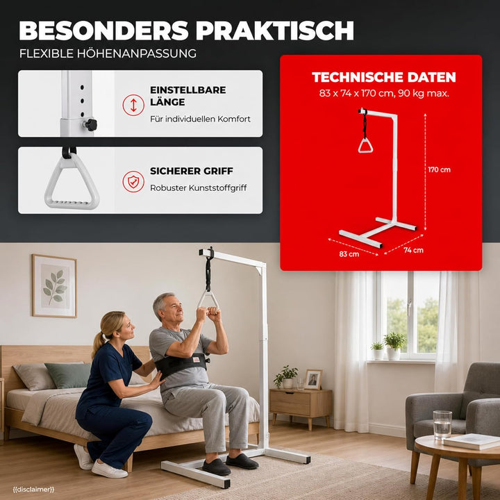 ATC Handels GmbH Bettaufrichter, Bettgalgen, Aufrichthilfe - Höhe 170 cm - max. Belastung ca. 90 kg