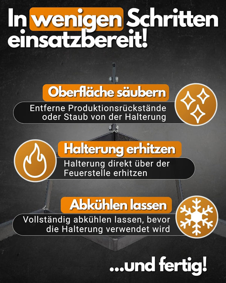 Feuerfest 123 - Abstandshalter Feuerplatte [Ø 100 cm] - Für Feuertonnen, Kugelgrills & Feuerschalen