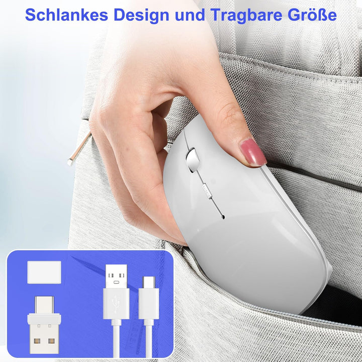 Azmall Mouse Wireless Bluetooth per MacBook Pro/Air/Mac/iPad/Laptop/Desktop/Mac/PC/Computer/telefono