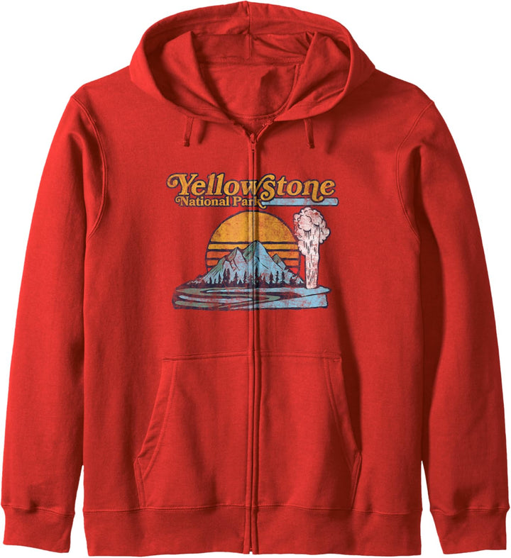 Vintage Yellowstone National Park Geyser Graphic Kapuzenjacke