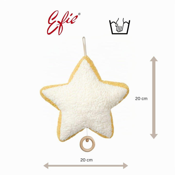 Efie Spieluhr Stern – Bio-Baumwolle (kbA), vegane Füllung aus Recyclingmaterial, Made in Germany, me