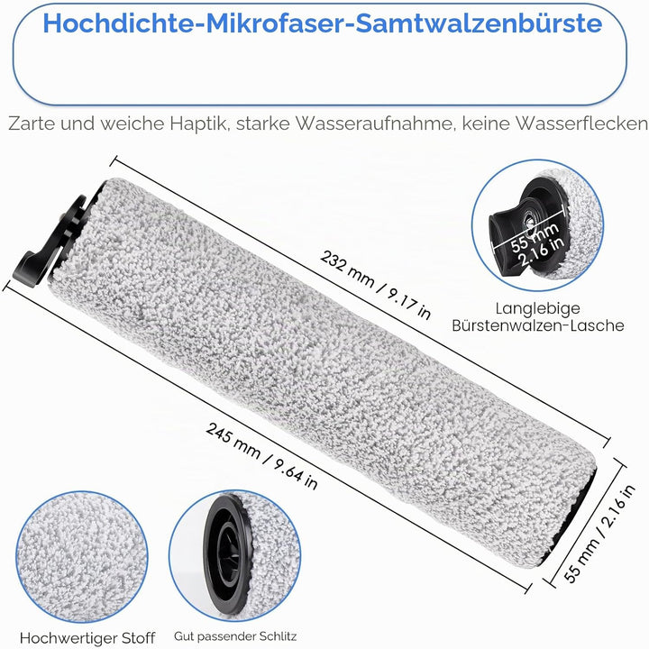 Ersatz-Bürstenwalzen Kompatibel mit Tineco iFloor 3 / Floor One S3 / iFloor 2 Schnurlosem Nass- und