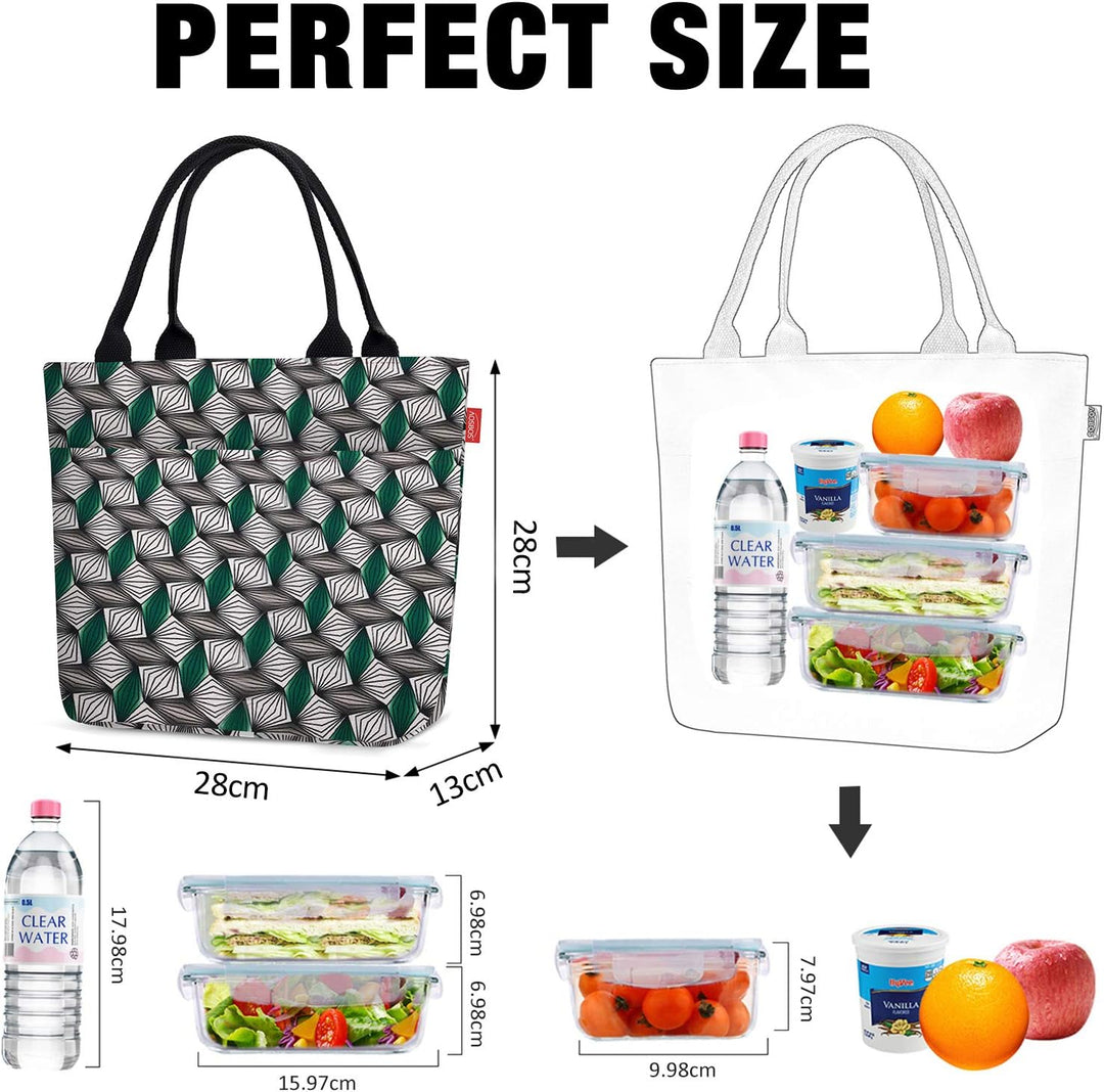 Kühltasche Klein Leicht Isoliertasche Faltbar Lunchbag Lunchtasche Thermoshopper zur Arbeit Schule M