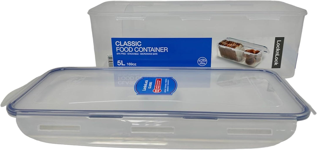 Lock & Lock Easy Essentials Frischhaltedosen, luftdicht, BPA-frei, Brotbox, 21,1 Tasse, transparent