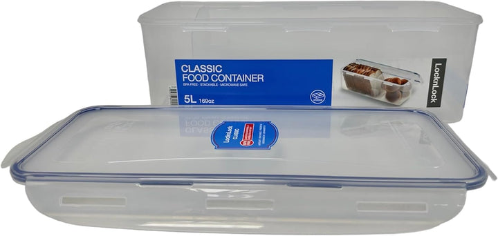 Lock & Lock Easy Essentials Frischhaltedosen, luftdicht, BPA-frei, Brotbox, 21,1 Tasse, transparent