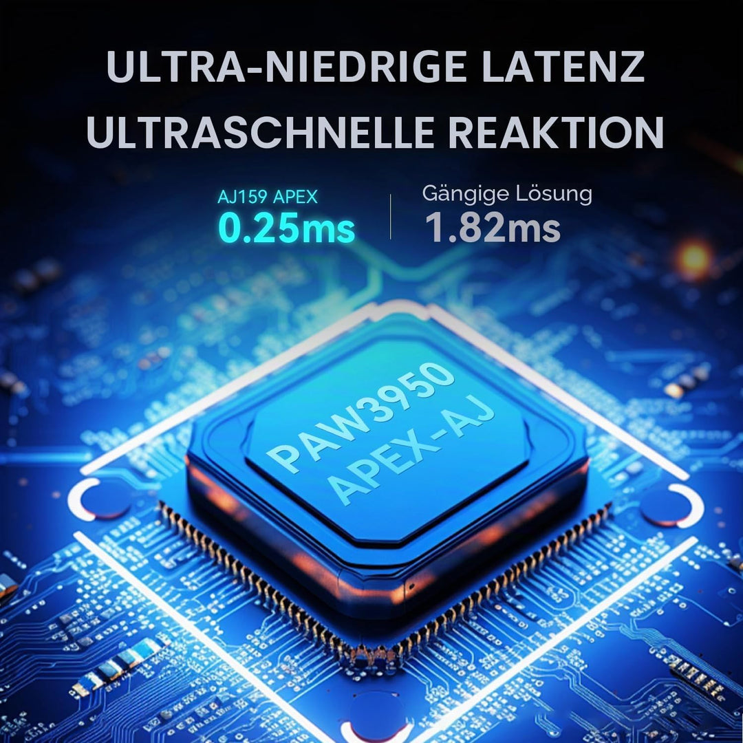 AJAZZ AJ159 APEX 8K Kabellose Gaming-Maus, Magnetische Ladestation mit Screen, Pixart PAW3950 Sensor
