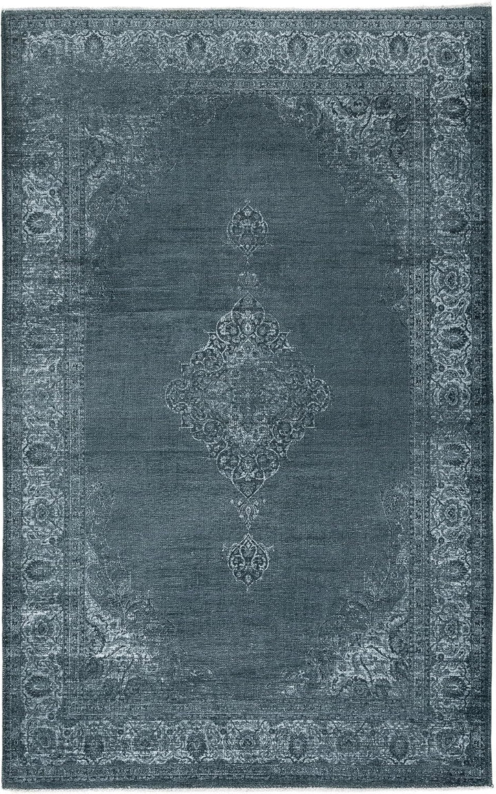 Kelim Vintage Teppich Wohnzimmer Holzkohle Grau 80 X 145 cm - Moderner Kurzflor Teppich - Super Soft