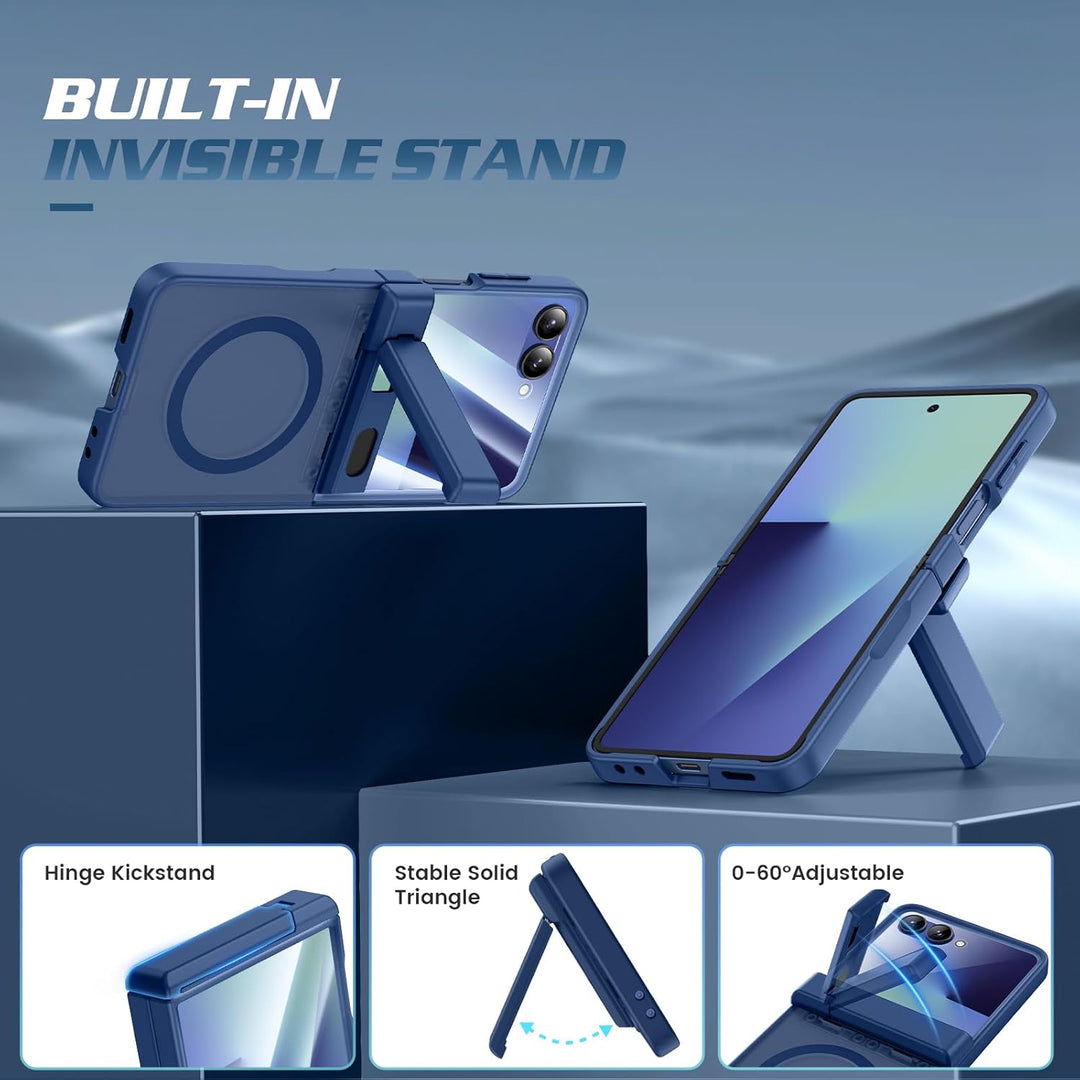 Doeshine für Samsung Galaxy Z Flip 7 Hülle [Not für Flip 7FE] mit Mag-Safe, Ständer und Displayschut