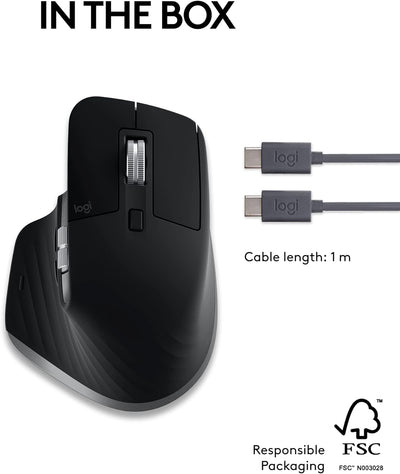 Logitech MX Master 3S für Mac - Kabellose Bluetooth-Maus mit ultraschnellem Scrollen, Ergo, 8K DPI,