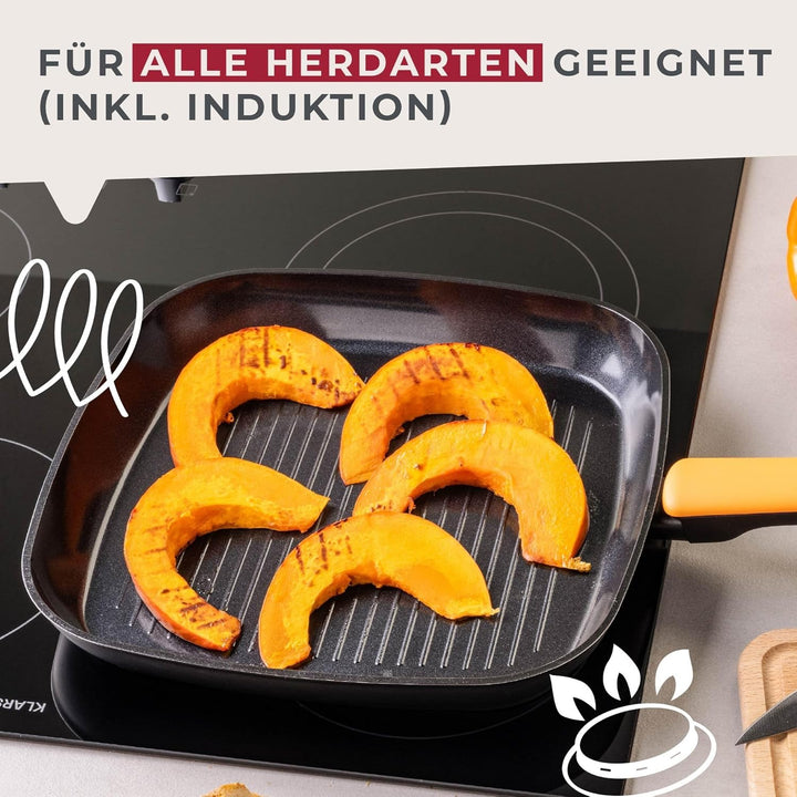 Fackelmann Grillpfanne Soft – Ø 28 cm aus geschmiedetem Aluminium, mit Greblon CK2 Ceramic Beschicht