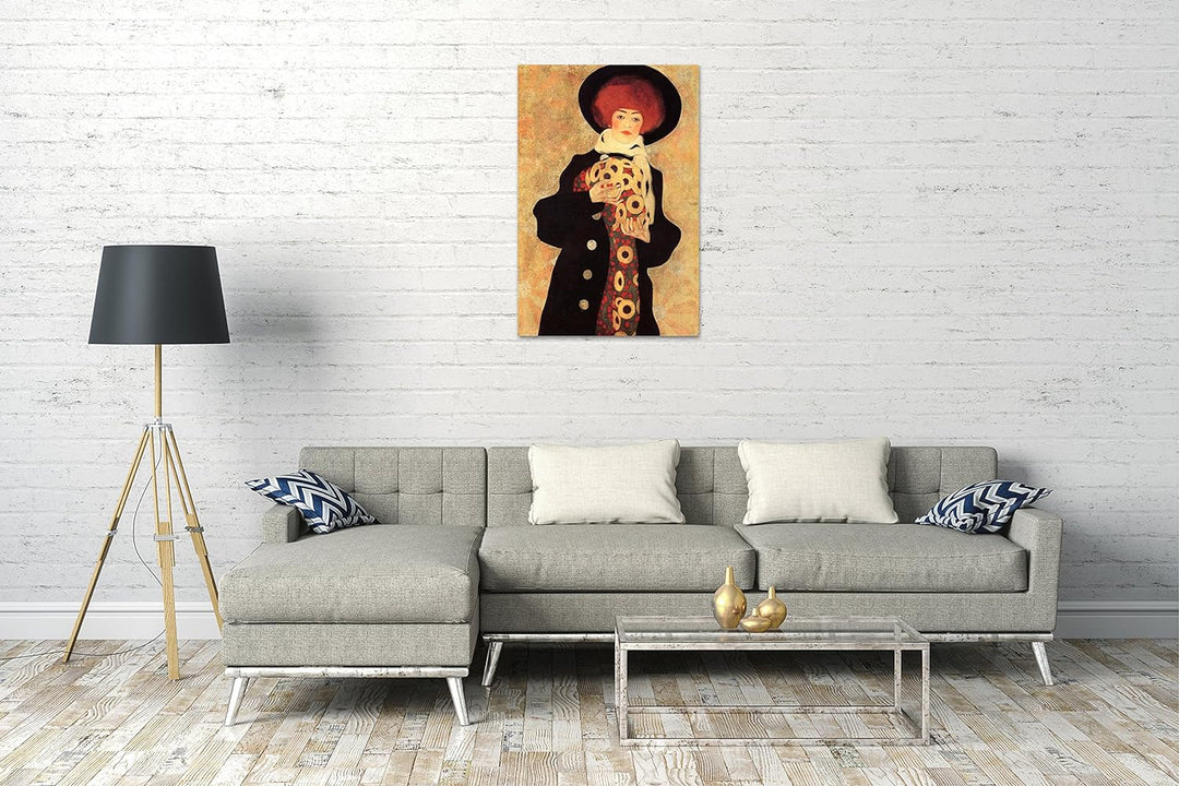Printed Paintings Leinwand (60x80cm): Egon Schiele - Frau mit schwarzem Hut 60x80 cm, 60x80 cm