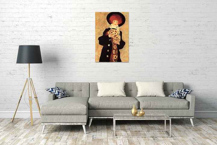 Printed Paintings Leinwand (60x80cm): Egon Schiele - Frau mit schwarzem Hut 60x80 cm, 60x80 cm