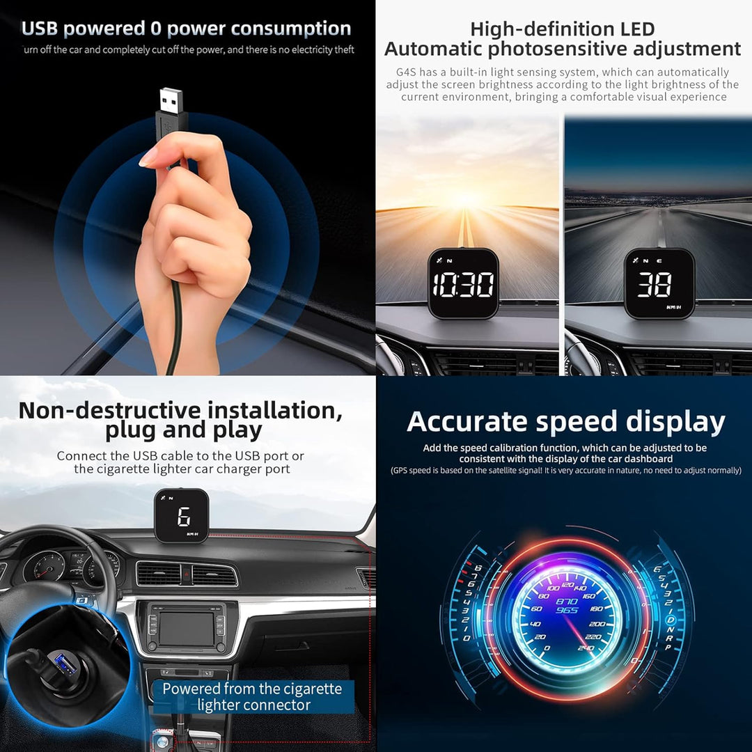 Head Up Display Auto HUD Display KMH MPH GPS Smart Tachometer, 2.0'' LCD Bildschirm mit Übergeschwin
