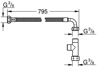 GROHE Installationsset Schlauch und TStück, 14074000