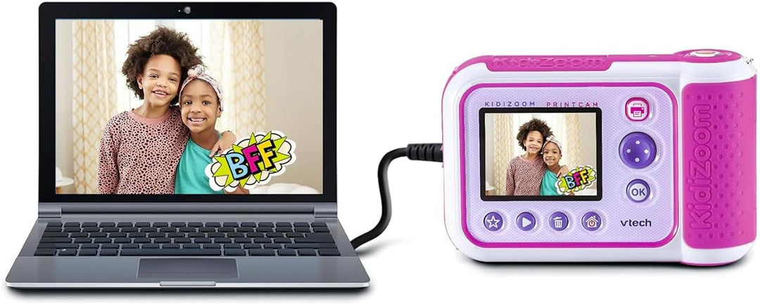VTech Kidizoom Printcam Rosa, Kamera für Kinder mit 40+ Spezialeffekten, Sofortkamera für Kinder, Th