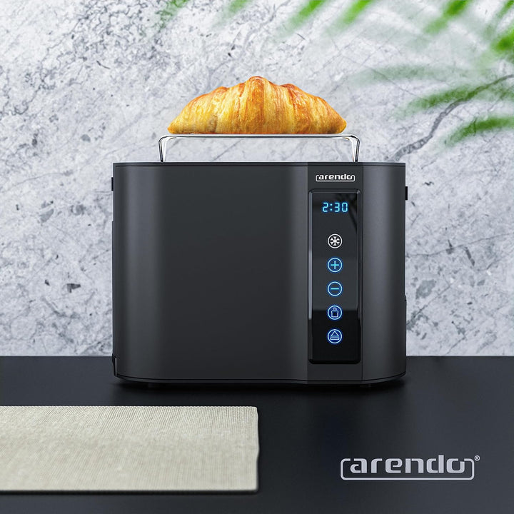 Arendo - Touch Toaster 2 Scheiben Edelstahl - Touchpanel - digital Display Restzeitanzeige - 800 W –
