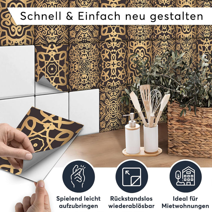 CREATISTO Klebefliesen Stickerfliesen Fliesenfolie - Hochwertige Aufkleber Sticker für Fliesen I Kle